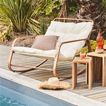 Fauteuil de Jardin à Bascule Beige - Miami - Home Déco Factory