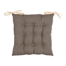 Galette de Chaise Carré en Coton Noir 40x40cm - Campagne - Comptoir de Famille