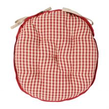 Galette de Chaise Ronde Mami Rouge en Coton - Comptoir de Famille
