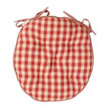 Galette de Chaise Ronde Rouge en Coton - Comptoir de Famille