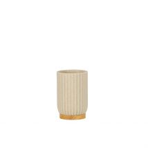 Gobelet Salle de Bain en Bois et Beige - Andrea House