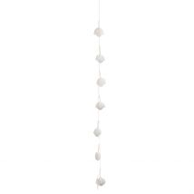 Guirlande 7 Coquillages en Coton et Polyester Écru L130cm - Eté à La Mer - Jardin D'Ulysse