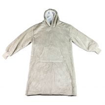 Sweat Plaid à Capuche en Tissu Gris Clair - Sherry - Dutch Decor