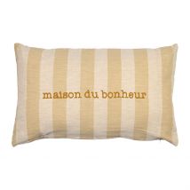 Housse de Coussin en Coton Beige 50x30cm - Famille - Jardin D'Ulysse