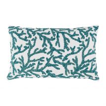 Housse de Coussin en Coton Corail Turquoise 50x30cm - Estran - Côté Table