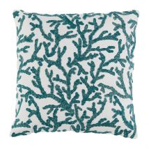 Housse de Coussin en Coton Turquoise Corail 45x45cm - Estran - Côté Table