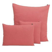 Housse de Coussin en Lin et Coton Bois de Rose 80x80cm - Figari - Haomy