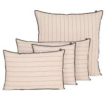 Housse de Coussin Rayée en Lin et Coton Naturel 50x80 - Calvi II - Haomy