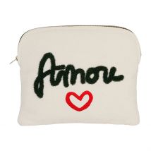 Housse Tablette Amore Blanc 30x24cm Coton - SEMA Design