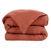 Housse de Couette en Gaze de Coton Terracotta 140x200cm - Gaia - L'effet Papillon