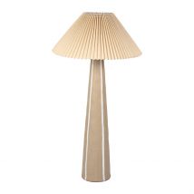 Lampadaire en Céramique et Lin Brun et Écru H103cm - Paese - SEMA Design