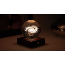 Lampe Boule de Cristal 3D Galaxie - Bois - Gingko