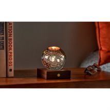 Lampe Boule de Cristal 3D Système Solaire - Bois - Gingko