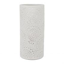 Lampe Cylindre Rosace Blanc en Porcelaine - SEMA Design