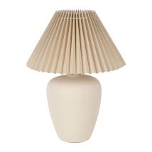Lampe en Céramique et Lin Écru H40cm - Greeka - SEMA Design