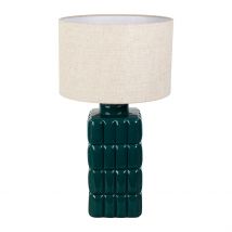 Lampe en Lin et Céramique Émeraude H50cm E27 - Funy - SEMA Design