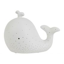Lampe Led Baleine en Porcelaine Blanc H16cm - Jardin D'Ulysse
