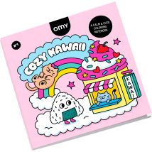 Livre de Coloriages Détachables 28 Pages 21x21cm - Kawaii - Omy