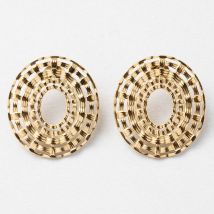 Lot de 2 Boucles D'oreille en Acier Inoxydable Doré H25mm - Idée Cadeau - SEMA Design
