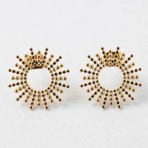 Lot de 2 Boucles D'oreille Soleil Doré H10mm - Idée Cadeau - SEMA Design