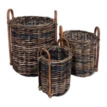 Lot de 3 Paniers en Rotin Brun - Java - Côté Table