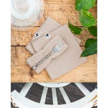 Lot de 3 Serviettes en Gaze de Coton Unie Pampa 40x40cm - Gaia - L'effet Papillon
