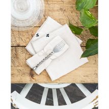 Lot de 3 Serviettes de Table Chantilly en Gaze de Coton 40x40cm - Gaia - L'effet Papillon