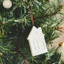 Suspensions Sapin (x2) Maison en Porcelaine Blanc - Samy - Boltze