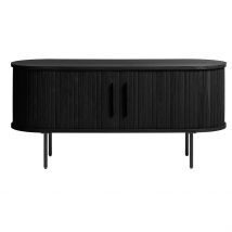 Meuble TV en Placage Chêne Noir L123cm - Nola - Unique
