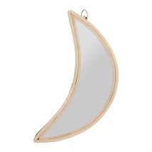 Miroir Lune en Rotin Naturel 14x30cm - Jardin D'Ulysse