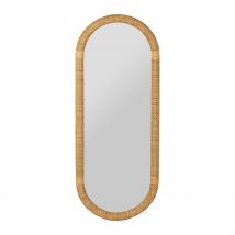 Miroir Ovale en Rotin et Sapin Naturel H100cm - Tamba - SEMA Design