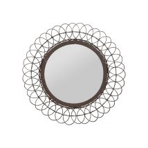 Miroir Rond en Fer Noir D31cm - Lore - Comptoir de Famille