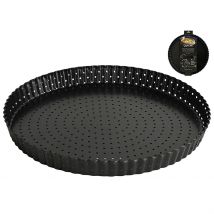 Moule à Pâtisserie Rond Perforé D28xh2.7cm Noir - Gusta