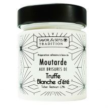 Moutarde Aux Brisures de Truffe Blanche (pot Blanc) - Savor & Sens
