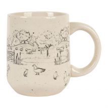 Mug en Grès Blanc Moucheté 35cl - La Ferme - Jardin D'Ulysse