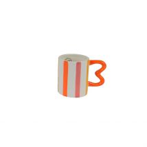 Mug en Dolomite Rayé avec Anse Orange - Kaemingk