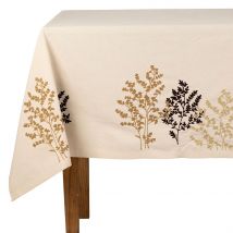 Nappe en Coton Ecru avec Broderies 160x160cm - Adelie - Comptoir de Famille