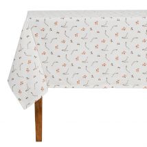 Nappe en Coton Rose et Vert 250x160cm - Louise - Comptoir de Famille