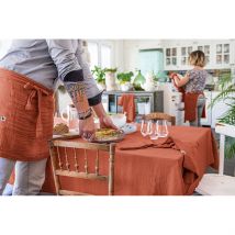 Nappe Rectangle en Gaze de Coton Unie Terracotta 150x250cm - Gaia - L'effet Papillon