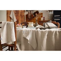 Nappe Rectangle en Lin Lavé Sable 170x250cm - Soline - L'effet Papillon