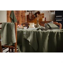 Nappe Rectangle en Lin Lavé Thym 170x250cm - Soline - L'effet Papillon