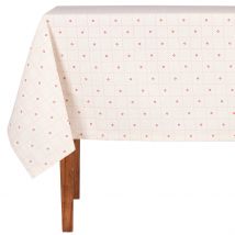 Nappe Rectangulaire en Coton Blanc et Rouge 250x160cm - P'tits Cœurs - Comptoir de Famille