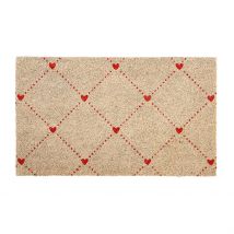 Paillasson en Coco Naturel et Rouge 73x43cm - P'tit Cœur - Comptoir de Famille