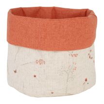 Panière à Pain en Coton Beige et Rouge D15cm - Lucile - Comptoir de Famille