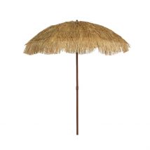 Parasol en Paille Inclinable avec Manche en Métal 210cm - Decoris