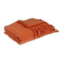 Plaid avec Franges en Tissu Terracotta 170x130cm - Klosen - SEMA Design