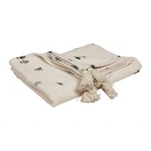 Plaid en Coton Écru et Beige - Banquise - Jardin D'Ulysse