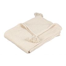 Plaid en Coton Nid D'abeille Ecru 170x130cm - Beezz - Jardin D'Ulysse