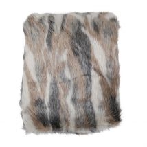 Plaid en Fausse Fourrure Gris et Brun - Refuge - Côté Table