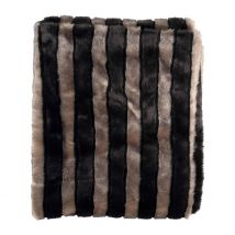 Plaid en Fausse Fourrure Noir et Brun 170x130.5cm - Refuge - Côté Table